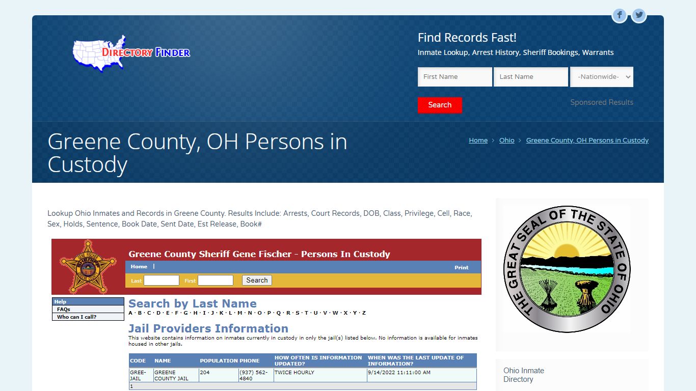 Greene County, OH Persons in Custody | People Lookup - USDirectoryFinder